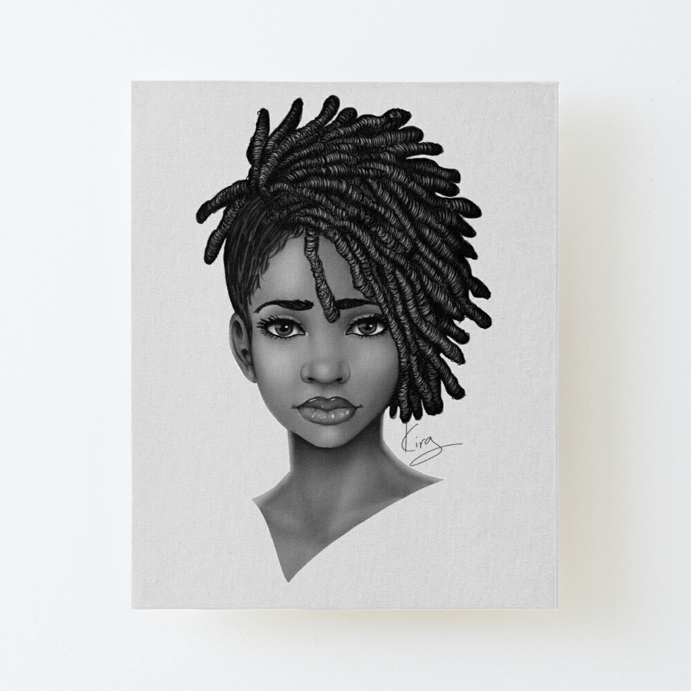 black woman canvas mounted print