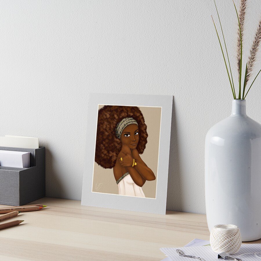 black woman art board print