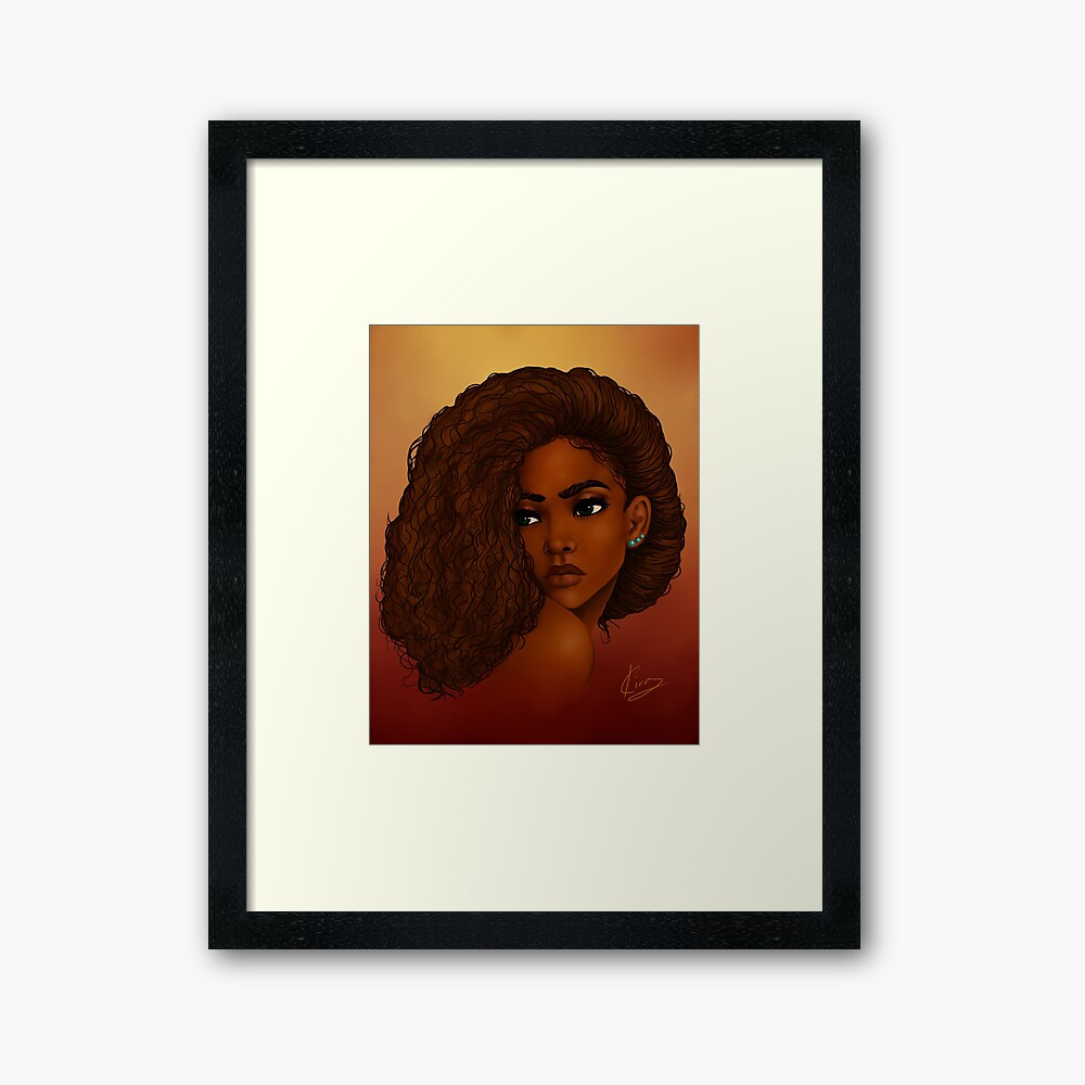 beautiful black woman framed print