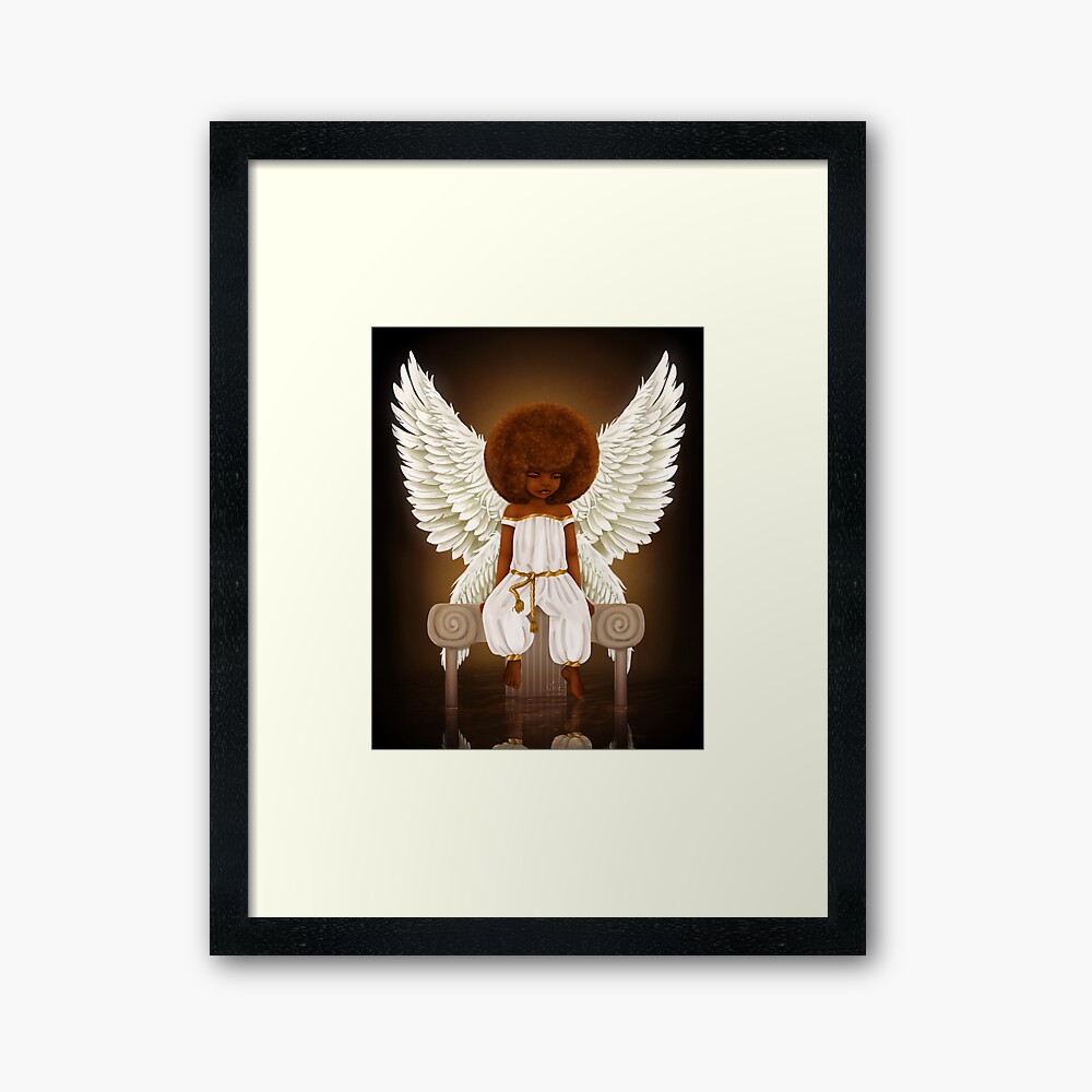 black angel framed print