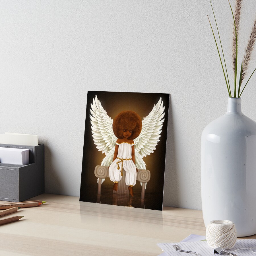 black angel art board print