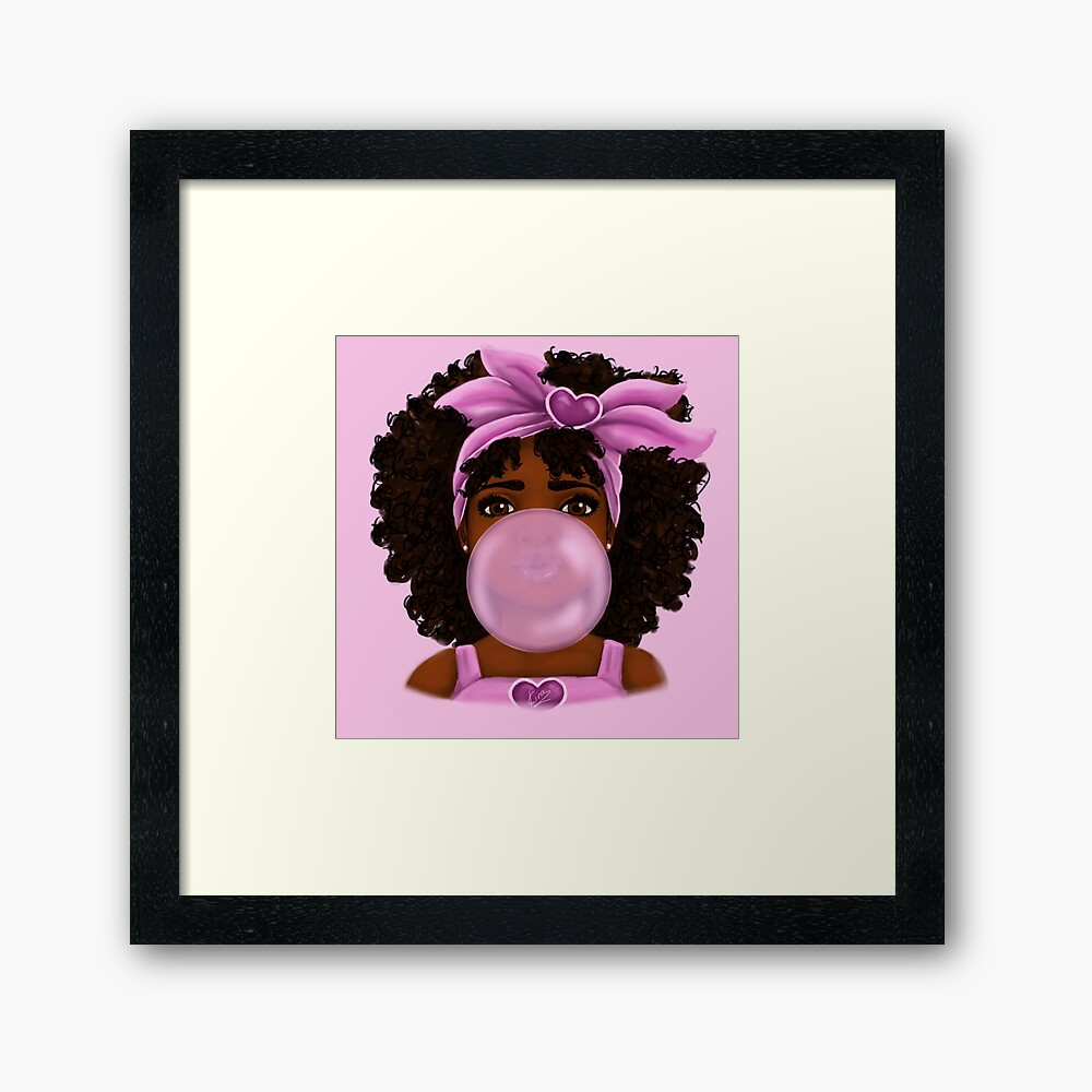 black girl framed print