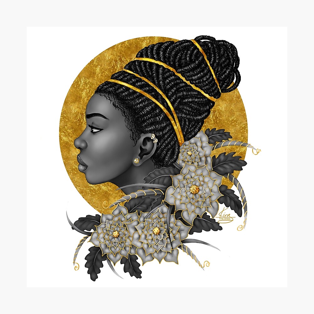black woman digital painting