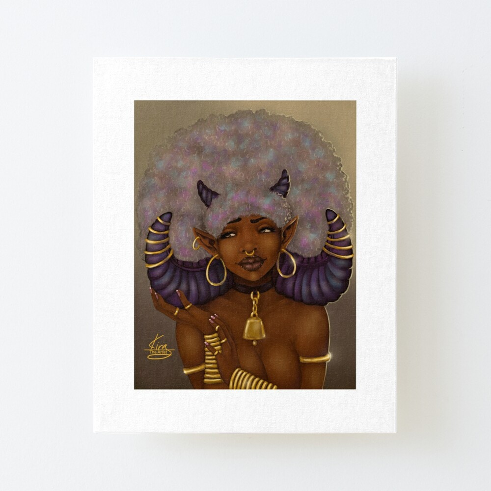 Afro fantasy canvas mounted print
