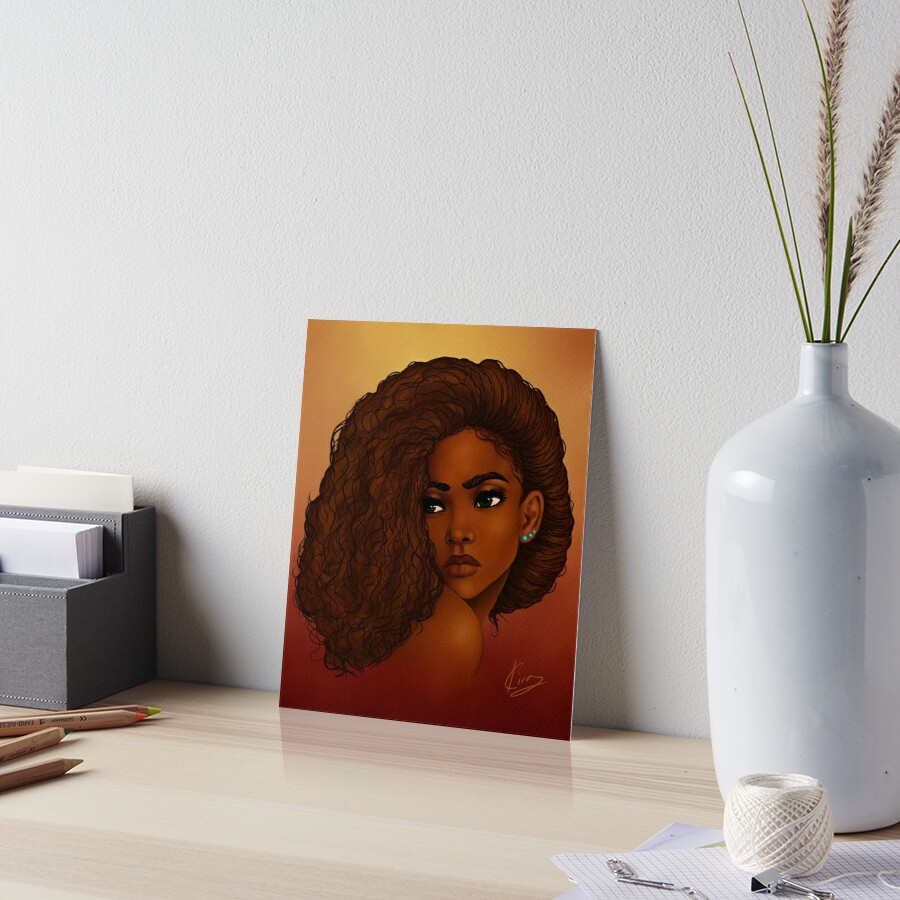 beautiful black woman art board print
