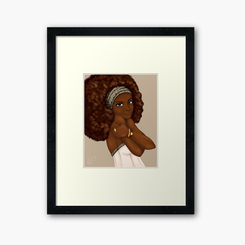 black woman framed print