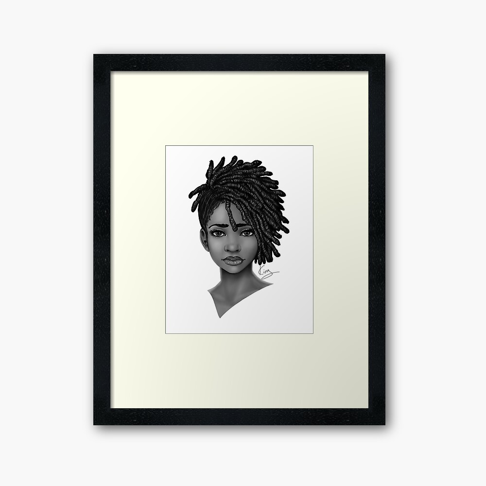 black woman framed print
