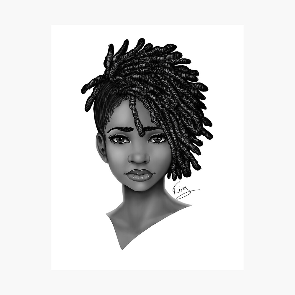 black woman portrait art print by kiratheartist