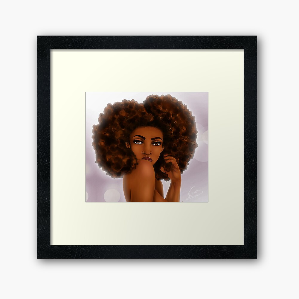 black woman framed art print