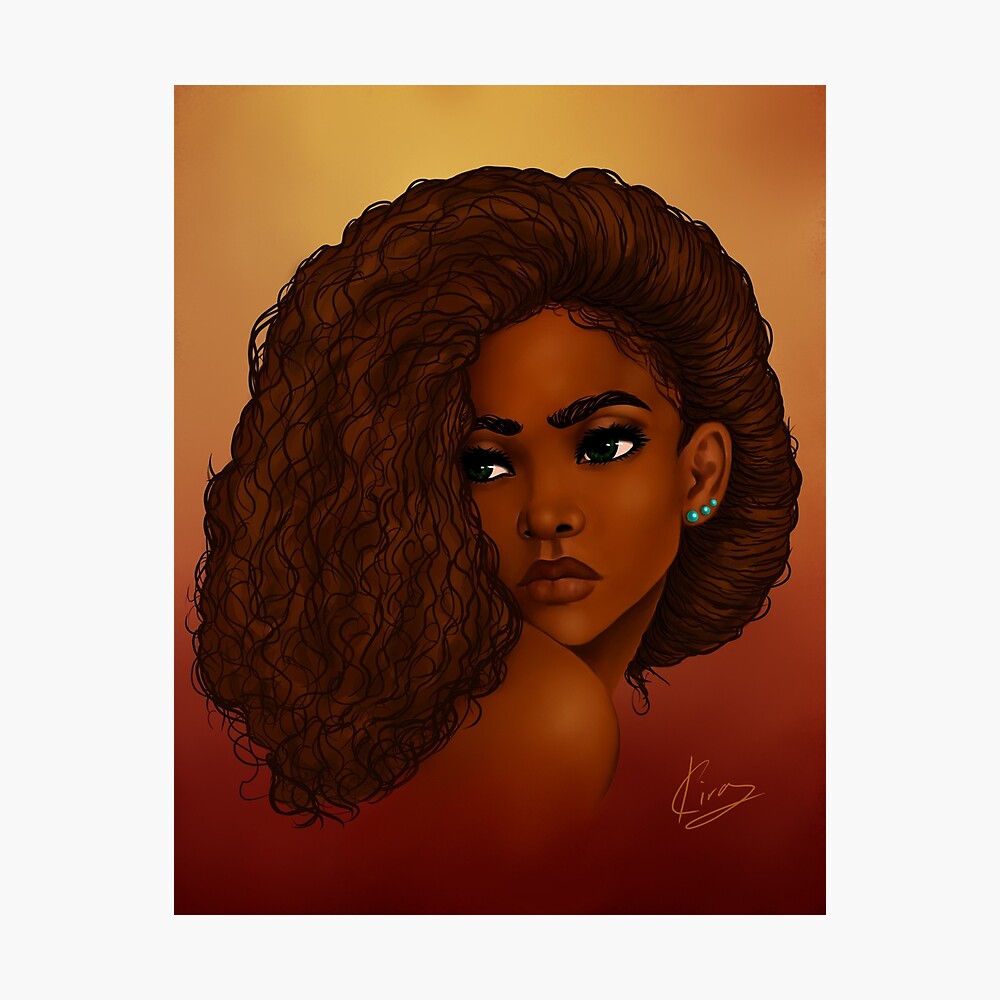 black woman digital painting portrait
