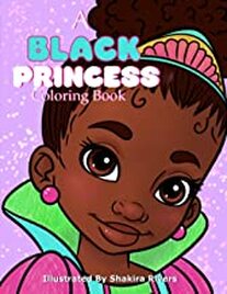 Product image of a Black princess coloring book 