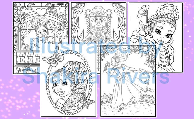 Product images from the black princess coloring book