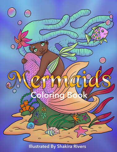 Afro Mermaid Coloring Book